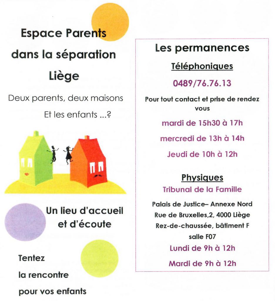 Espace Parents dans la séparation - Liège - AMO